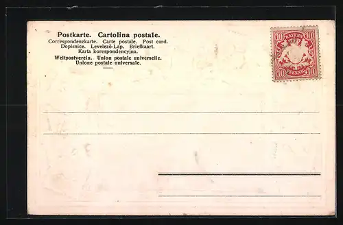 Präge-AK Diessen am Ammersee, Teilansicht mit Dampfer, Briefmarken, Wappen