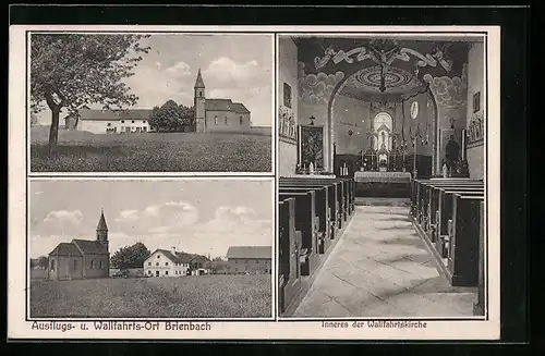 AK Birenbach, Totalansicht mit Gasthof und Brauerei Häring, Wallfahrtskirche