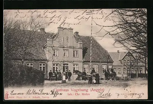 AK Vogelsang-Grünholz, Gasthaus Vogelsang mit Kutschen