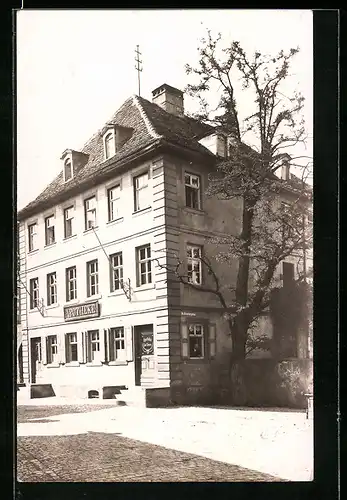 Foto-AK Mainbernheim, Apotheke Carl Strauss, Herrnstrasse 44 Ecke Obere Brunnengasse