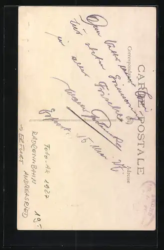 Foto-AK Erfurt, Radrennbahn Andreasried, Portrait eines Herrn 1927