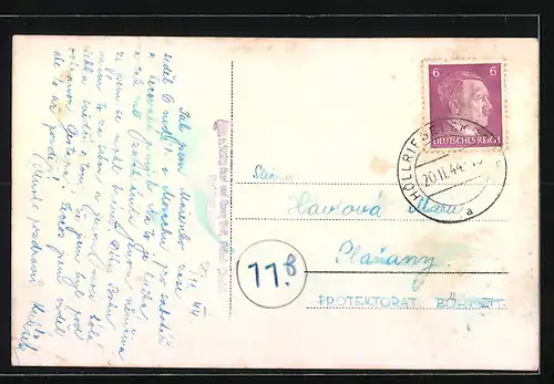 AK Pullach /Isartal, Burg Schwaneck, Berchmanns-Colleg, Postamt