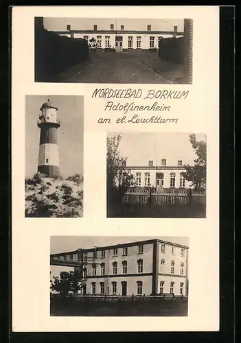 AK Borkum, Adolfinenheim am Leuchtturm