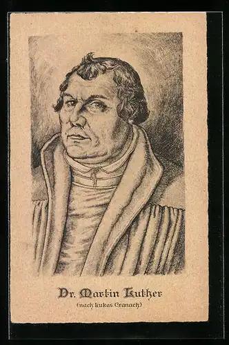 Künstler-AK Porträt von Dr. Martin Luther