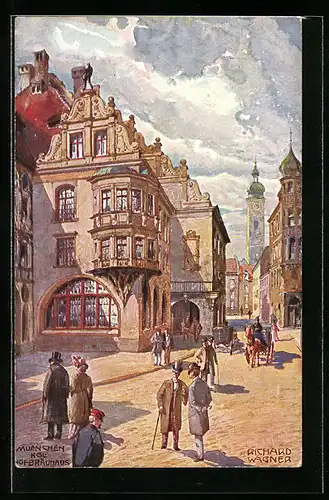 Künstler-AK Richard Wagner: München, Königl. Hofbräuhaus