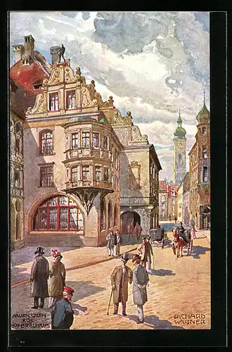 Künstler-AK Richard Wagner: München, Königl. Hofbräuhaus