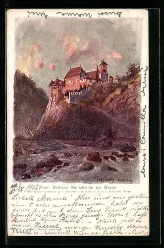 Künstler-AK F.A.C.M. Reisch: Bozen, Schloss Runkelstein