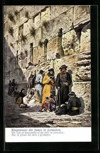 Künstler-AK Friedrich Perlberg: Jerusalem, Klagemauer der Juden