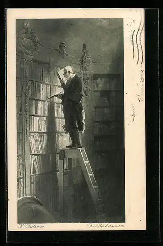 Künstler-AK Carl Spitzweg: Der Bücherwurm