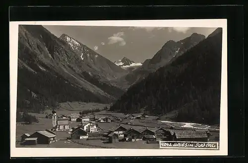 AK Gries im Sulztal, Totalansicht aus der Vogelschau