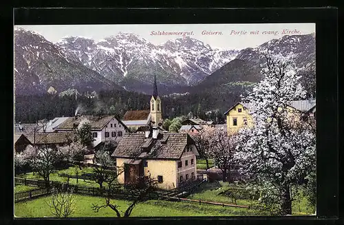 AK Goisern, Partie mit evang. Kirche