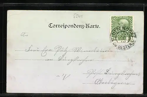 Mondschein-AK Maria Schmolln, Ortsansicht aus der Vogelschau