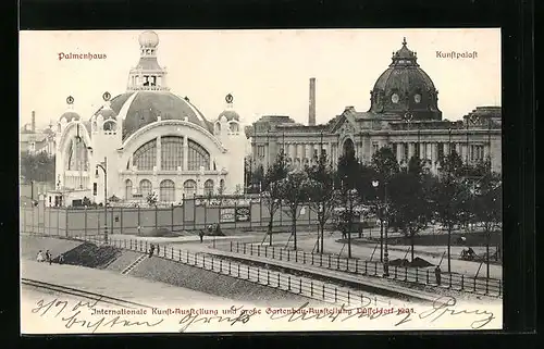 AK Düsseldorf, Internationale Kunst-Ausstellung und grosse Gartenbau-Ausstellung 1904, Palmenhaus und Kunstpalast