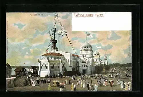 AK Düsseldorf, Industrie- und Gewerbe-Ausstellung 1902, Pavillon Friedrich Krupp