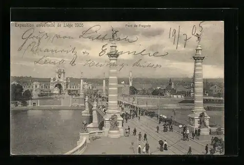AK Liège, Exposition Universelle 1905, Pont de Fragnèe