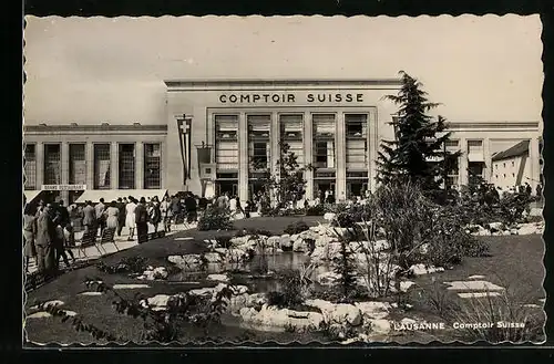 AK Lausanne, Comptoir Suisse, Ausstellung 1948, Eingangshalle