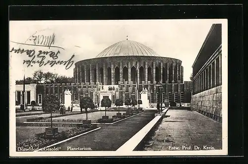 AK Düsseldorf, Planetarium bei der Ausstellung GeSoLei (1926)