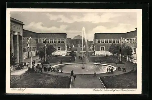 AK Düsseldorf, Ehrenhof und Planetarium bei der Ausstellung 1926 auf der GeSoLei