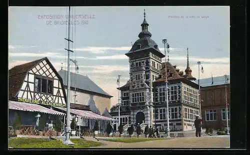 AK Bruxelles, Exposition Universelle 1910, Pavillon de la ville de Liege