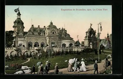 AK Bruxelles, Exposition 1910, Le Chien Vert