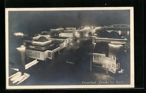 AK Düsseldorf, Ausstellung Gesolei bei Nacht 1926