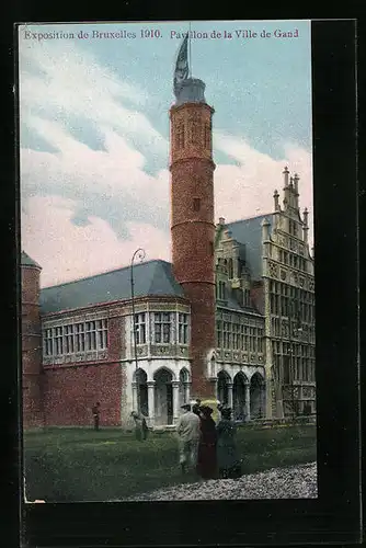 AK Bruxelles, Exposition 1910, Pavillon de la Ville de Gand