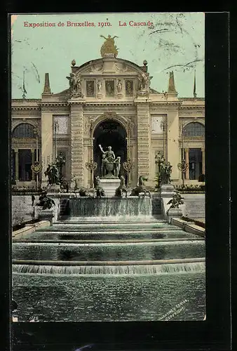 AK Bruxelles, Exposition 1910, La Cascade