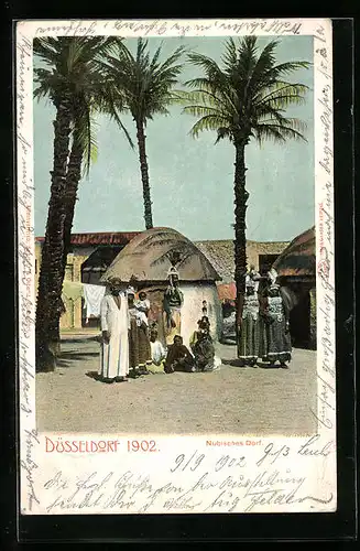 AK Düsseldorf, Industrie & Gewerbe-Ausstellung 1902, Nubisches Dorf