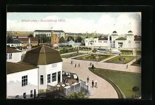 AK Wiesbaden, Ausstellung 1909, Ausstellungsgelände