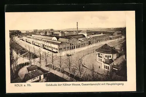 AK Köln am Rhein, Gebäude der Kölner Messe, Gesamtansicht mit Haupteingang