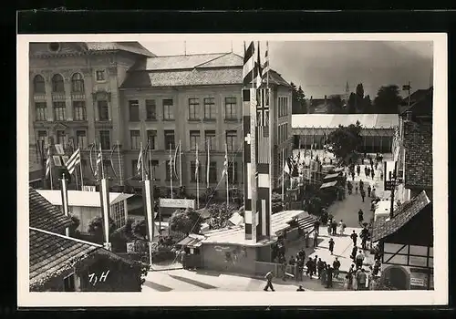 AK Dornbirn, Export- und Mustermesse, Messegelände aus der Vogelschau