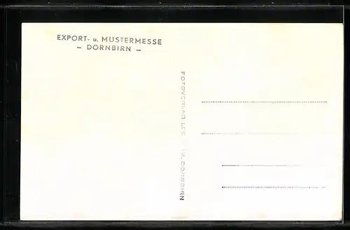 AK Dornbirn, Export- und Mustermesse 1951, Wirtschaftszelt innen