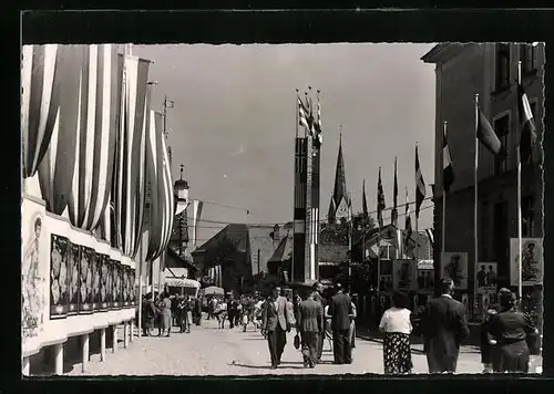 AK Dornbirn, Export- und Mustermesse 1951, Im Messegelände