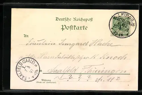 Lithographie Leipzig, Sächsisch-Thüringische Industrie- & Gewerbe-Ausstellung 1897, Licht-Fontaine