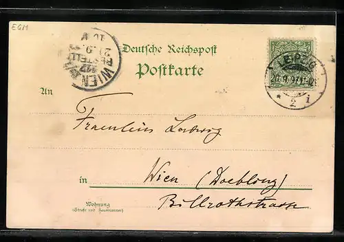 Lithographie Leipzig, Sächsisch-Thüringische Industrie & Gewerbe Ausstellung 1897, Leipzig anno 1497