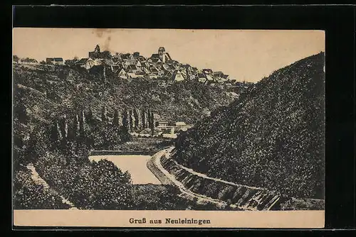 AK Neuleiningen, Blick zum Ort aus der Ferne