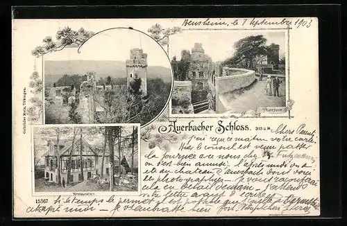 AK Bensheim, Auerbacher Schloss, Plattform, Restaurant