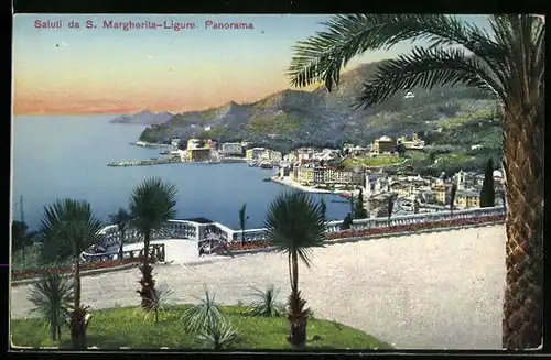AK Santa Margherita Ligure, Panorama aus der Vogelschau