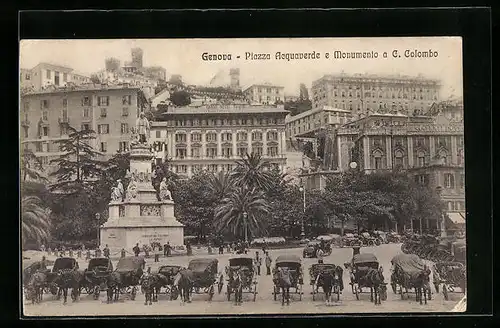 AK Genova, Piazza Acquaverde e Monumento a C. Colombo