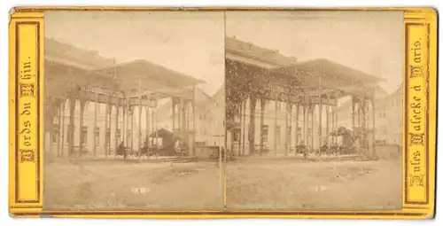 Stereo-Fotografie Jules Valecke, Paris, Ansicht Wiesbaden, Partie am Kochbrunnen