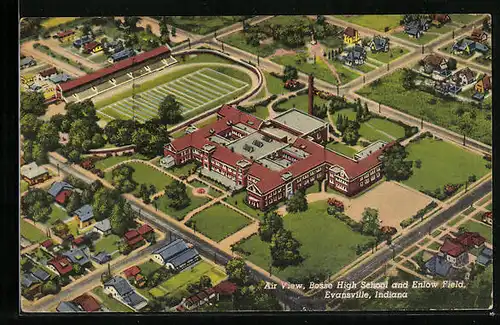 AK Evansville, IN, Air View, Bosse High School and Enlow Field