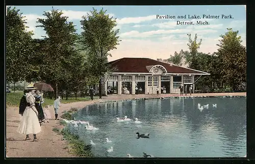 AK Detroit, MI, Pavilion and Lake, palmer Park