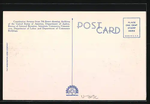 AK Washington D.C., Constitution Ave., Looking West from 7th Street