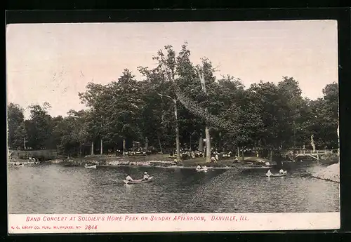 AK Danvill, IL, Band Concert at Soldier`s Home Park on Sunday Afternoon
