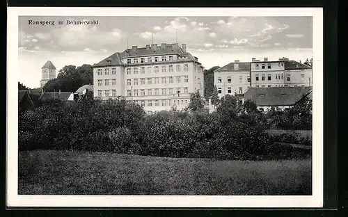 AK Ronsberg im Böhmerwald, Blick auf die Schule