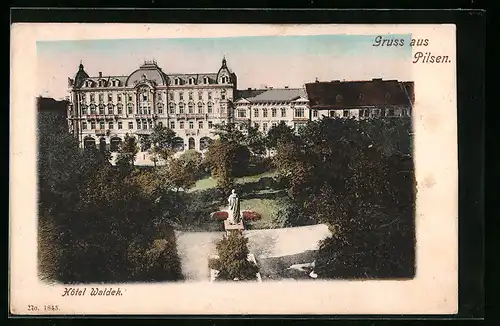 AK Pilsen, Anlagen vor dem Hotel Waldeck