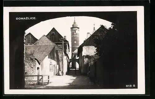 AK Domazlice, Tordurchblick zum Turm