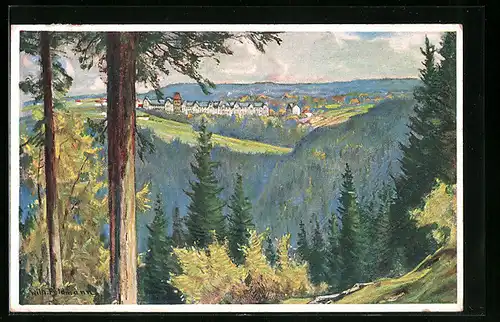 Künstler-AK St. Andreasberg /Harz, Heilstätte Oderberg-Gebhardsheim