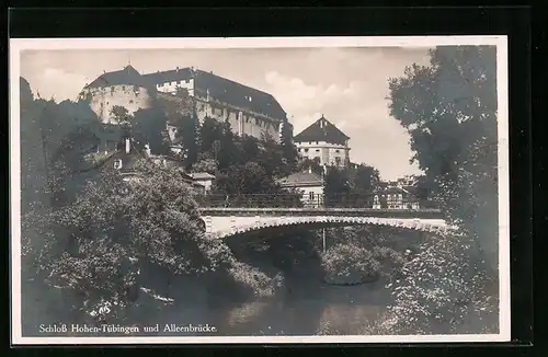 AK Tübingen, Schloss Hohen-Tübingen und Alleenbrücke