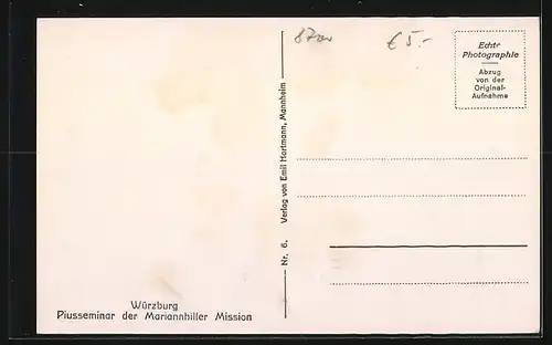 AK Würzburg, Piusseminar der Mariannhiller Mission